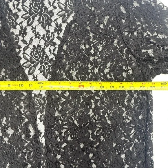 Double Take Y2K Black Floral Lace Sheer Witchy Duster Cardigan 2X Made in USA - Picture 5 of 8